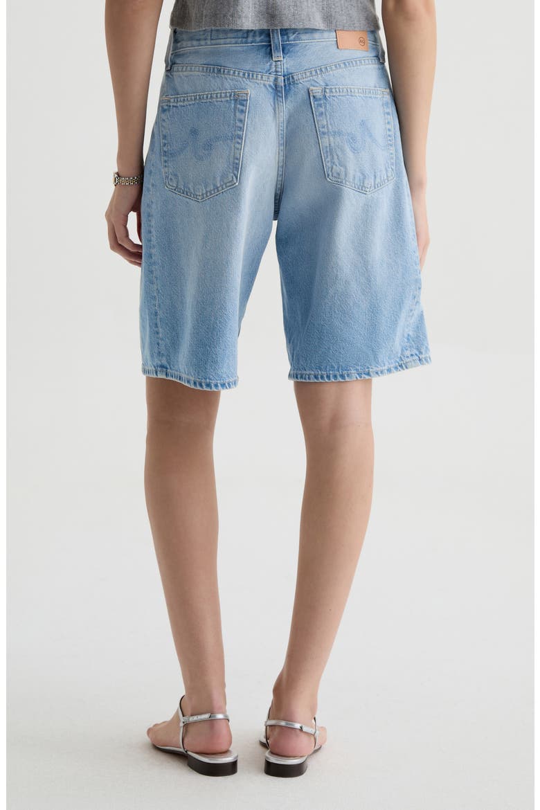 Hattie High Waist Barrel Denim Bermuda Shorts, Alternate, color, MONDRIAN