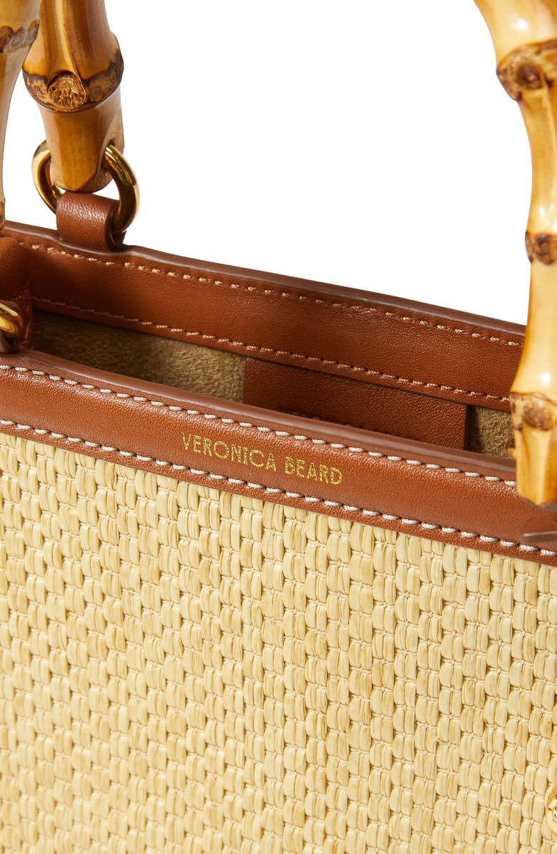 Veronica Beard Small Bamboo Raffia Shopper, Alternate, color,