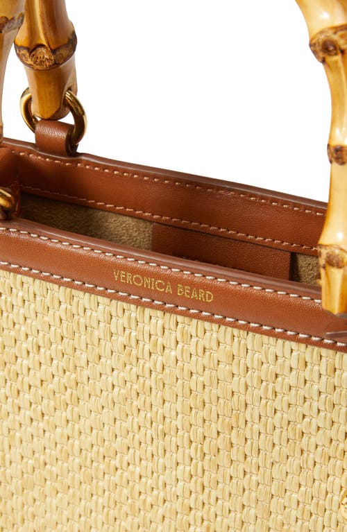 Veronica Beard Small Bamboo Raffia Shopper In Beige Hazelwood