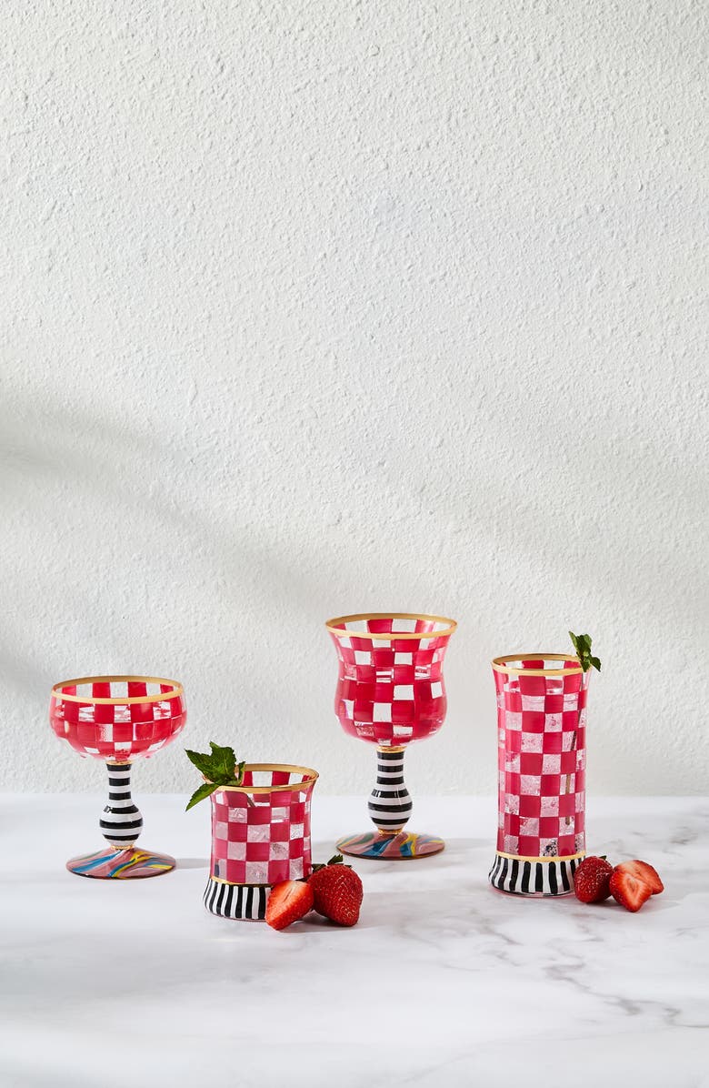 MACKENZIE CHILDS Set of 2 Carnival Fuchsia Tumblers, Alternate, color, 