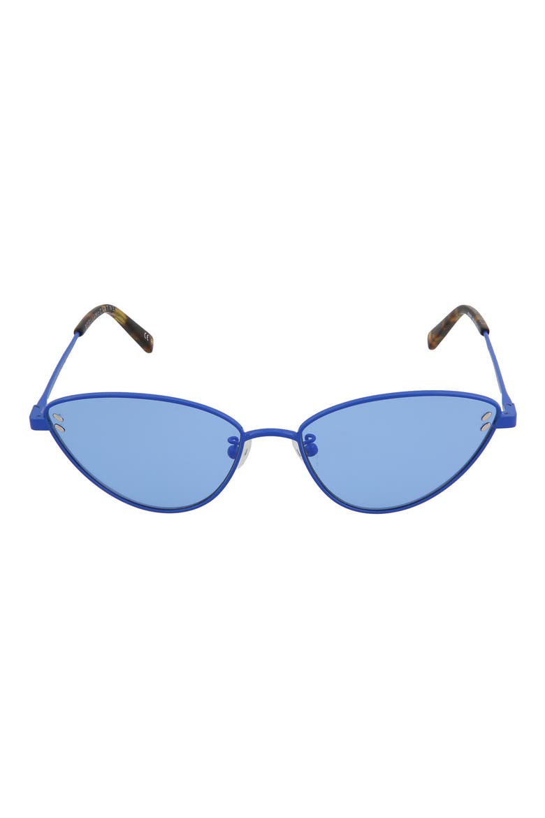57mm Cat Eye Sunglasses, Main, color, BLUE BLUE LIGHT BLUE/ LBU
