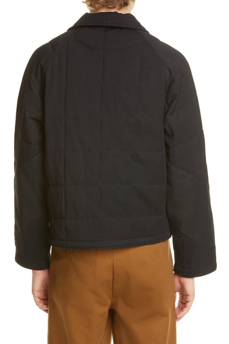 Quilted Wool Twill Jacket, Alternate, color, BLACK