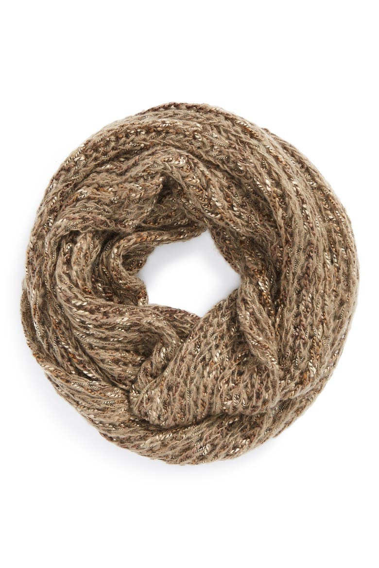 Twist Marled Knit Infinity Scarf, Main, color, TAUPE