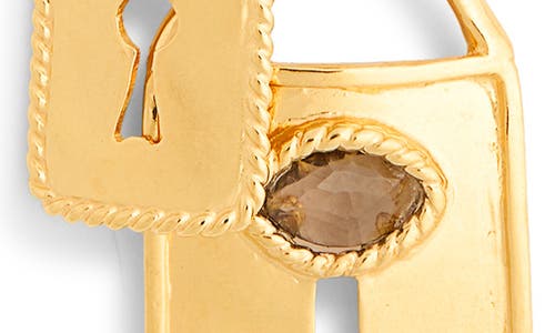 Chan Luu Double Lock Charm Necklace In Gold