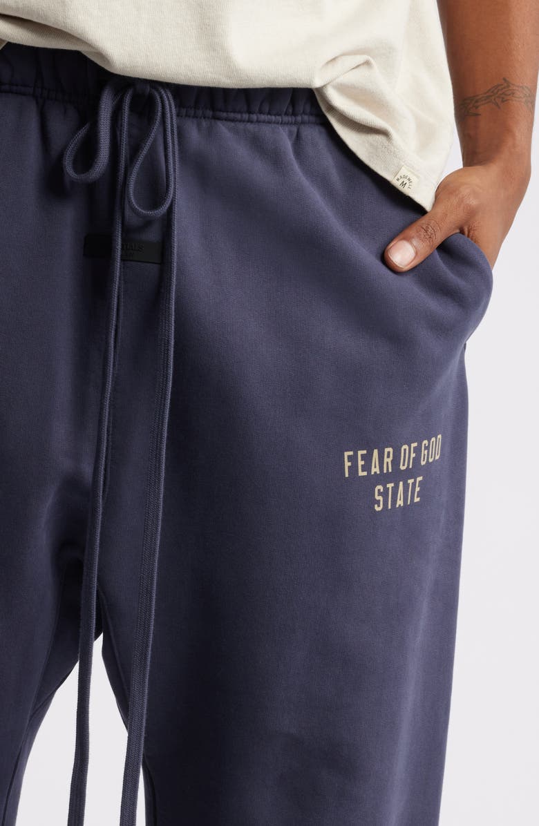 Fear of God Essentials Cotton Blend Heavy Fleece Soccer Sweatpants, Alternate, color, Marine