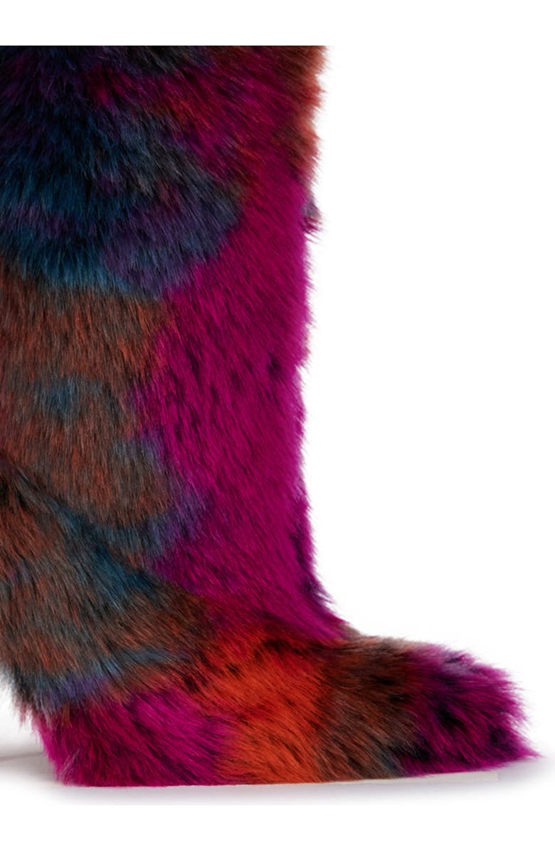 AZALEA WANG Upsetter Pointed Toe Faux Fur Knee High Boot, Alternate, color,