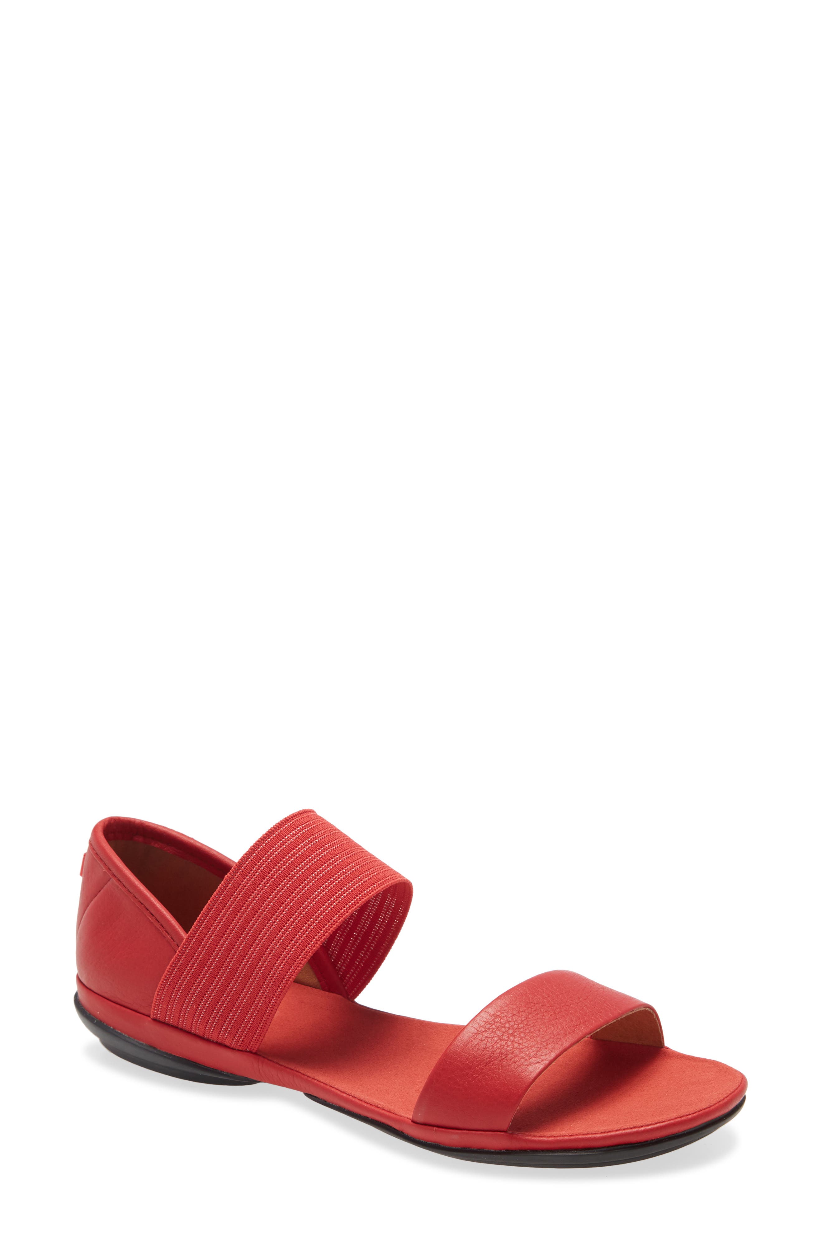 'Right Nina' Sandal, Main, color, RED LEATHER