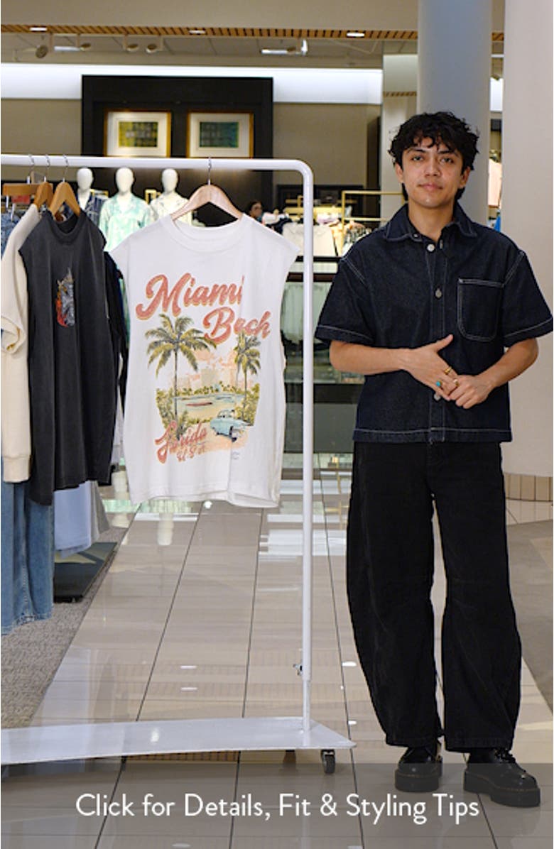 Miami Beach Graphic Cotton Muscle Tank, sales video thumbnail