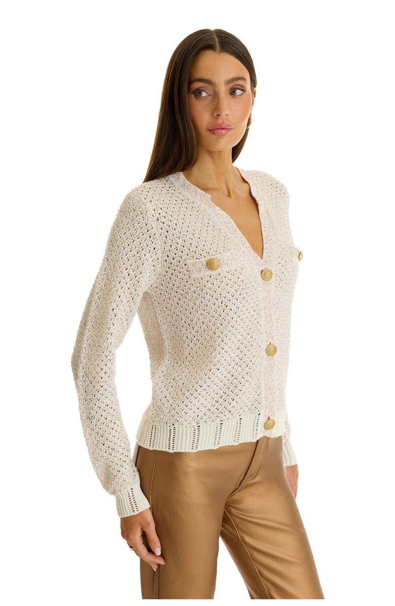 The Noli Shop Shannon Sequin Cardigan Top, Alternate, color, Pearl