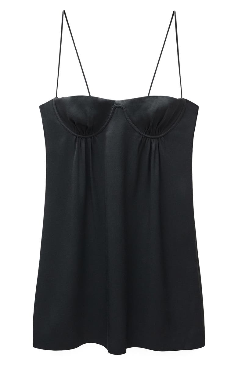 MANGO Satin Minidress, Alternate, color, Black