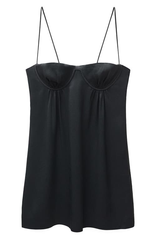 Mango Satin Minidress In Black