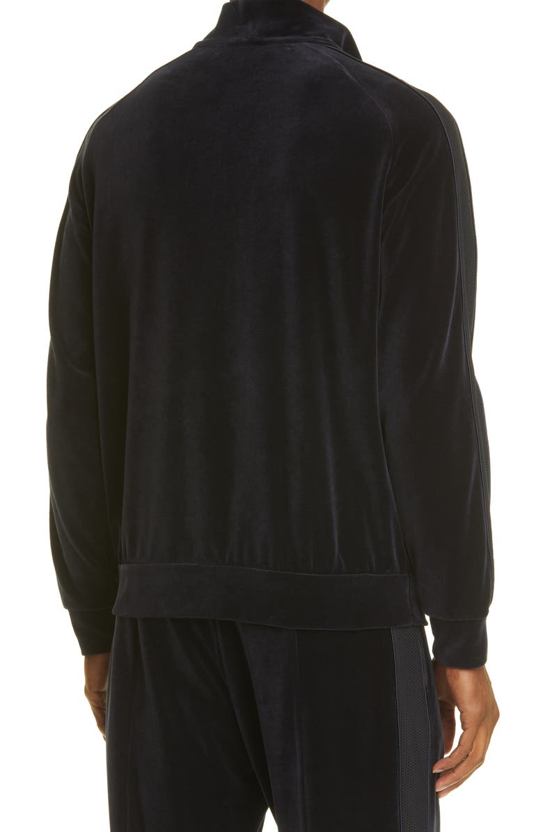 Giorgio Armani Monogram Logo Velvet Track Jacket, Alternate, color, 