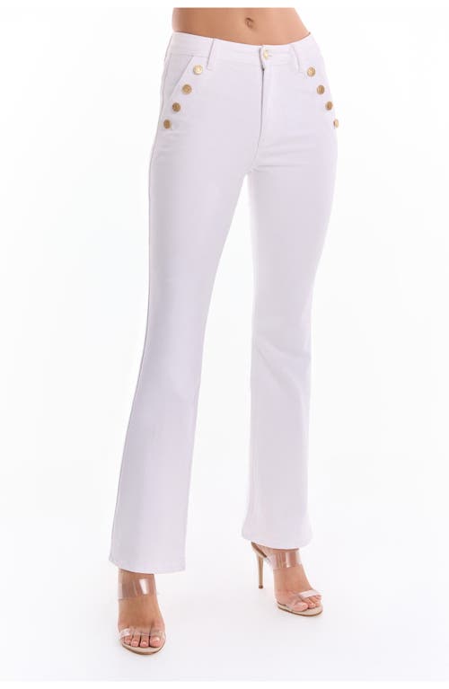 The Noli Shop Allegra Bootcut High-rise Jeans In White
