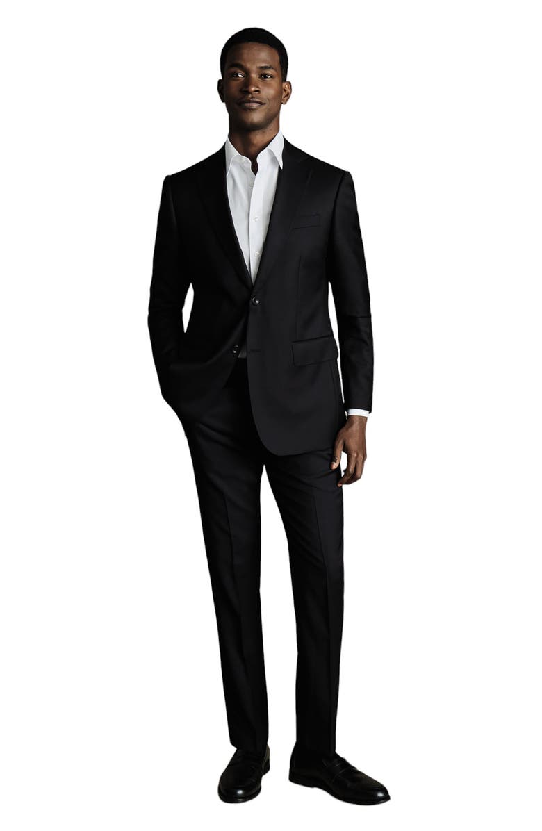 Charles Tyrwhitt Slim Fit Twill Natural Stretch Suit Jacket, Alternate, color, Black