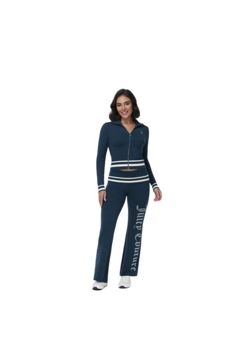 Sporty Logo Embellished Sweater Track Jacket