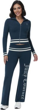 Juicy Couture Sporty Logo Embellished Sweater Track Jacket