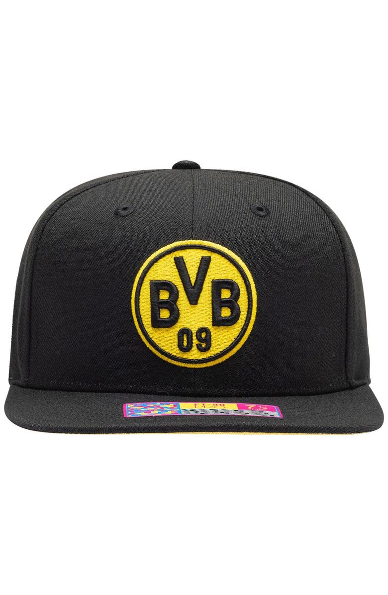FAN INK Men's Black Borussia Dortmund Draft Night Fitted Hat, Alternate, color, 