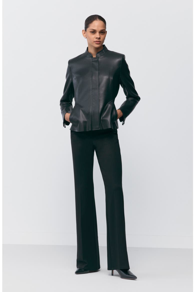 Zip Front Faux Leather Jacket, Alternate, color, BLACK