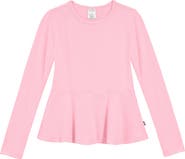 CITY THREADS Girls Soft Cotton Long Sleeve Peplum Tee