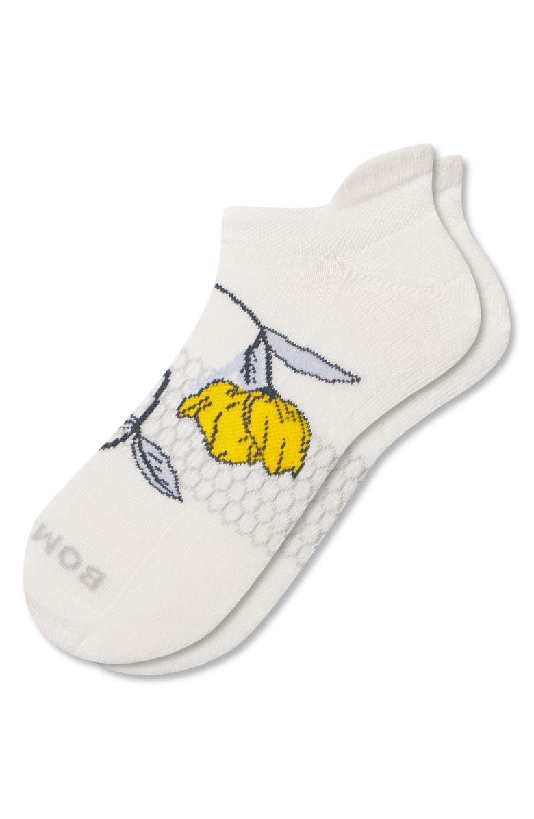 Bombas Realistic Floral Ankle Socks, Alternate, color, Soft White