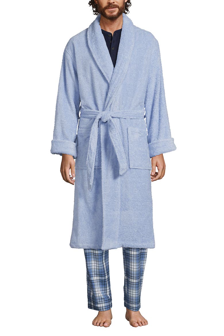 Calf Length Turkish Terry Robe, Main, color, Soft Blue Haze