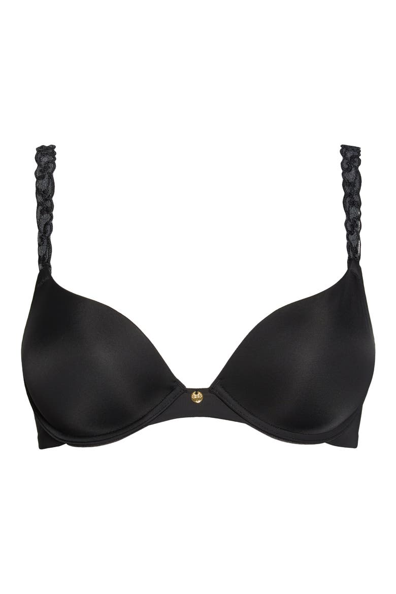 Pure Luxe Underwire Push-Up Bra, Alternate, color, BLACK
