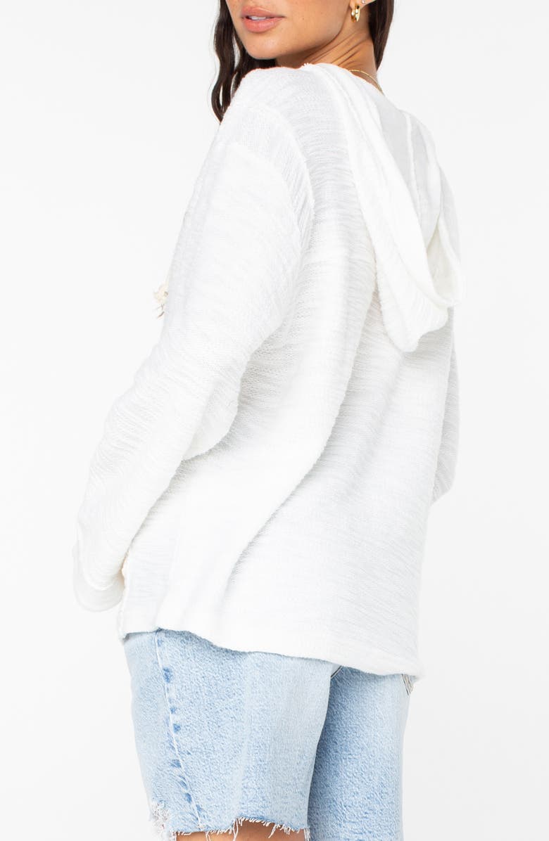 Roxy Pearling Lace-Up Hoodie, Alternate, color, Snow White