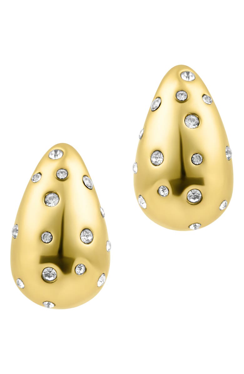 Adornia Clear Crystal Drop Earrings, Alternate, color, Gold