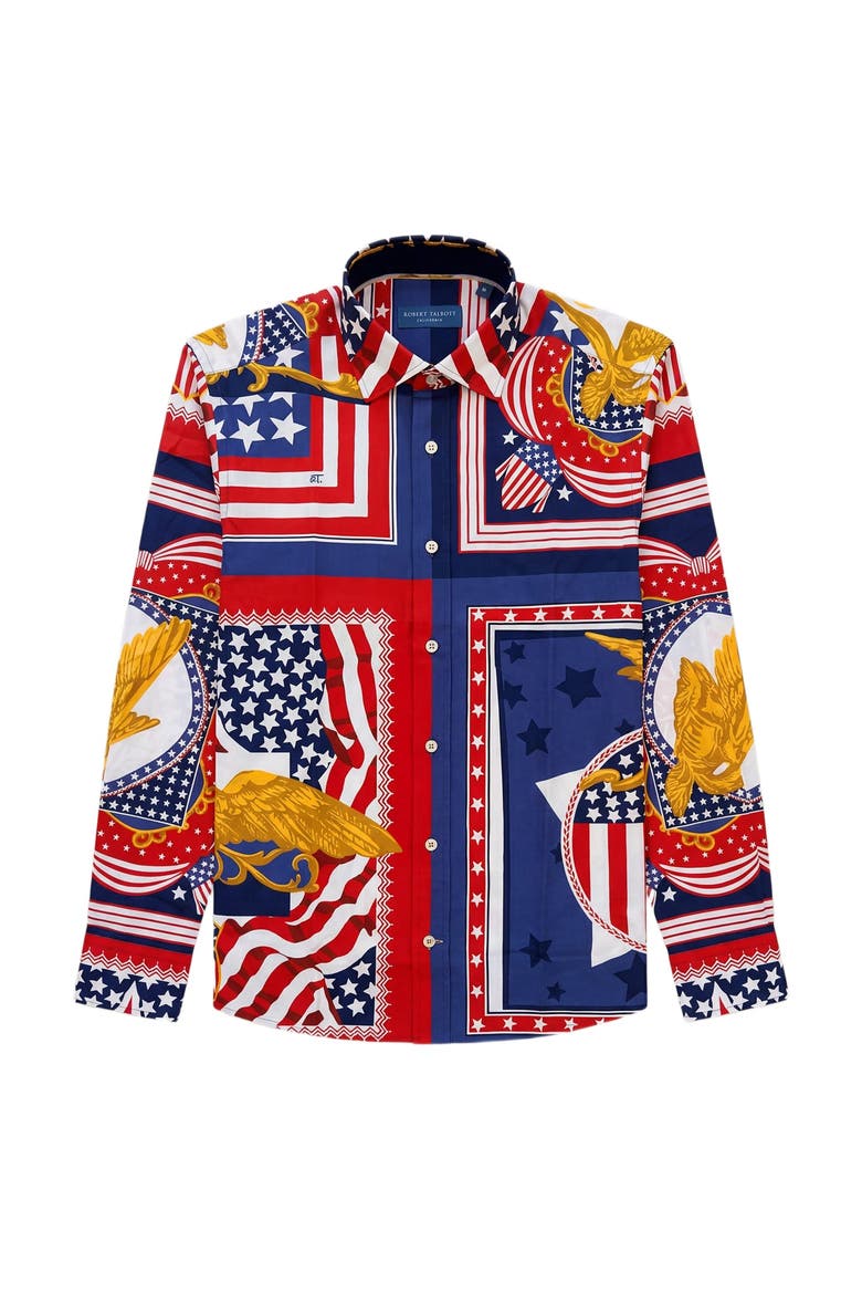 Reynolds Printed USA Patchwork Shirt, Main, color, Multi