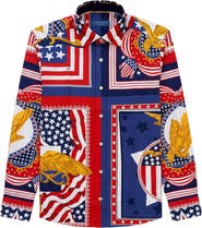 Robert Talbott Reynolds Printed USA Patchwork Shirt