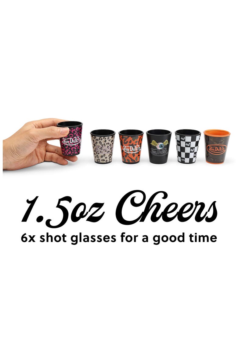Iconic 6-Piece Shot Glass Set with Wooden Tray, Alternate, color, Wild