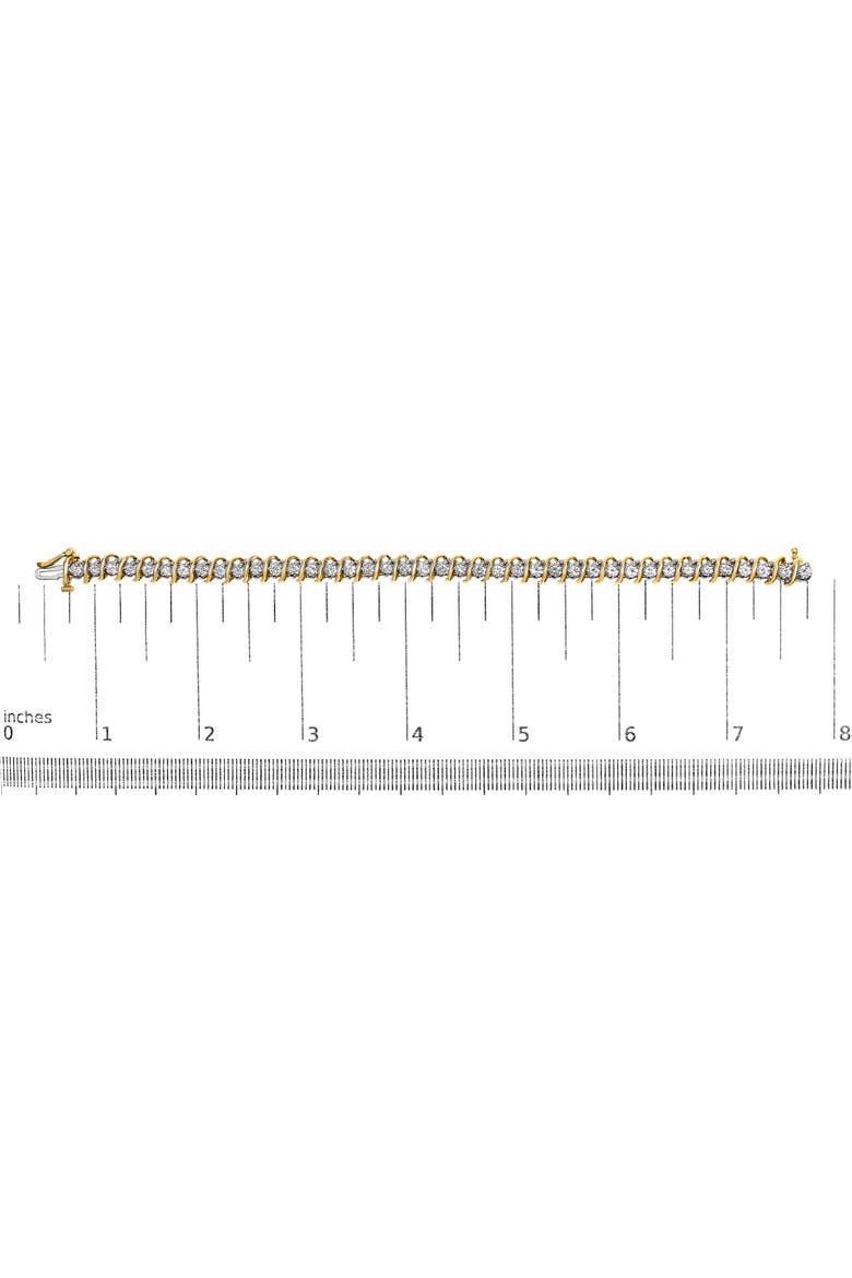 18K Yellow Gold 4.0 Cttw Diamond S-Link  Inch Tennis Bracelet, Alternate, color, Yellow