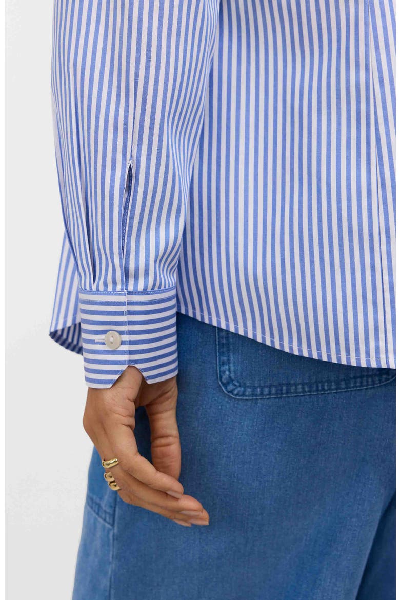 Dianna Stripe Cotton Button-Up Shirt, Alternate, color, POWDER BLUE/ WHITE