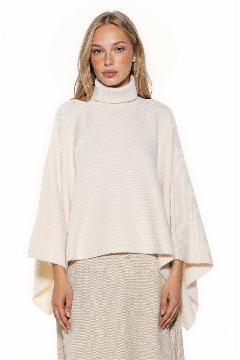 Jon Turtleneck Knit Cape Top, Alternate, color, IVORY