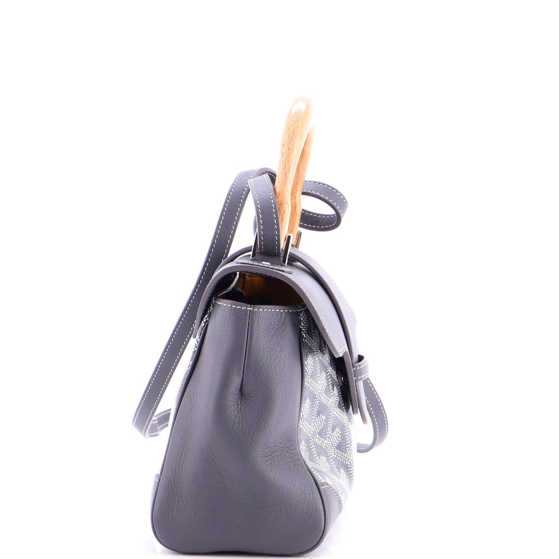 Pre-Owned Goyard Saigon Top Handle Bag Coated Canvas with Leather Mini, Alternate, color, Gray