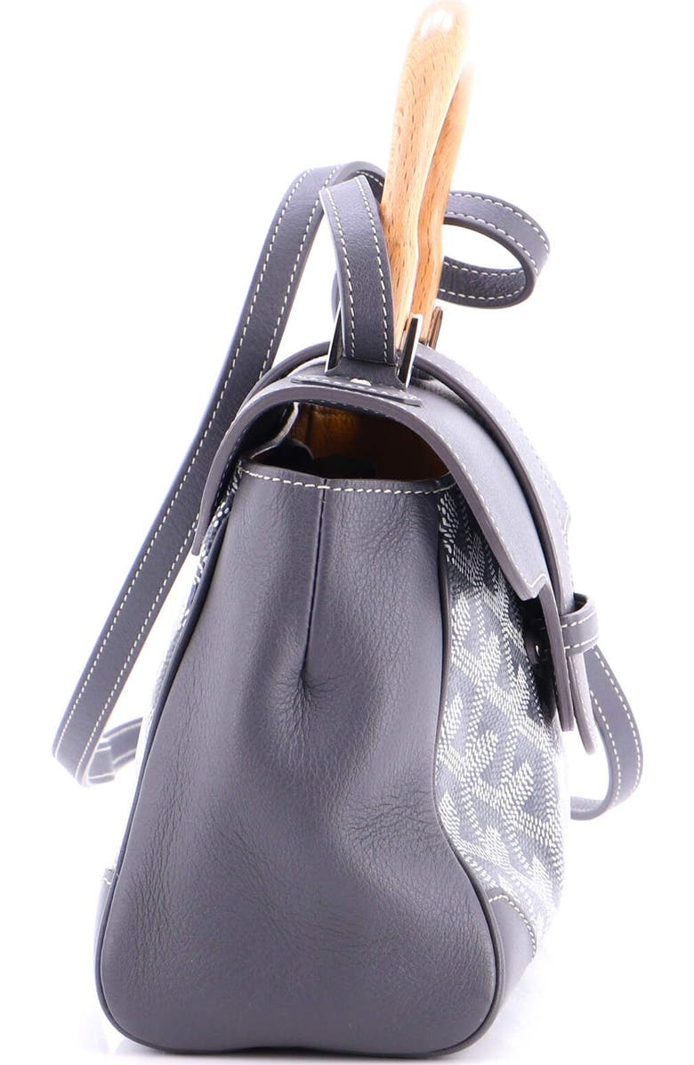 Pre-Owned Goyard Saigon Top Handle Bag Coated Canvas with Leather Mini, Alternate, color, Gray