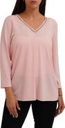 SUNNY LEIGH Solid V-Neck Top