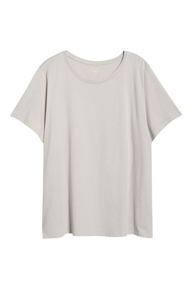 Crewneck Organic Cotton T-Shirt, Alternate, color, CHALK