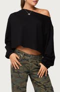 EDIKTED Aveline One-Shoulder Sweatshirt