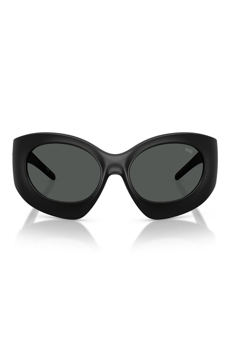56mm Cat Eye Sunglasses, Main, color, MATTE BLACK / DARK GREY