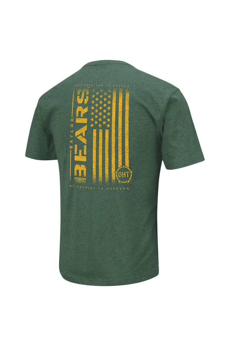 Men's Colosseum Green Baylor Bears OHT Military Appreciation Flag 2.0 T-Shirt, Alternate, color, Green