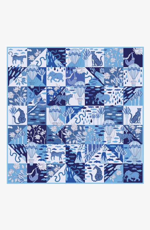 Double Sided Silk Scarf Of Rainforest Imagination