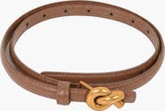 Modenaire Knot Buckle Polished Detail Leather Belt