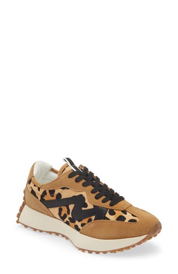 Steve Madden Campo-l Leopard Print Genuine Calf Hair Sneaker