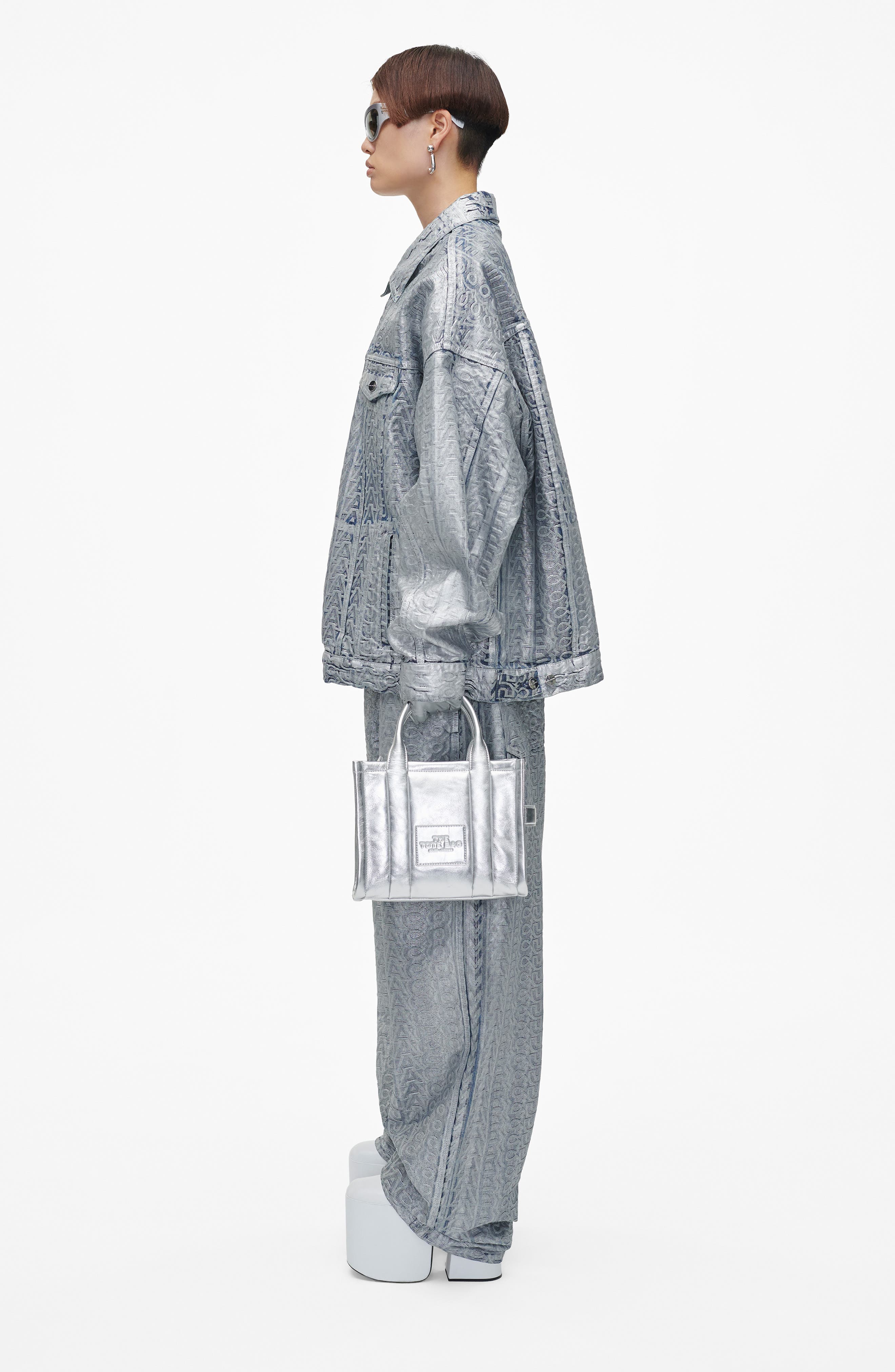 Marc Jacobs The Small Metallic Leather Tote, Alternate, color, 