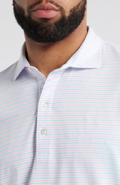 Johnnie-o Vik Stripe Prep-formance Polo In Porto Pink
