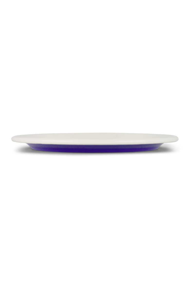 Two Tone Enamel Dinner Plate - Set of 4, Alternate, color, Royal Blue & Ivory