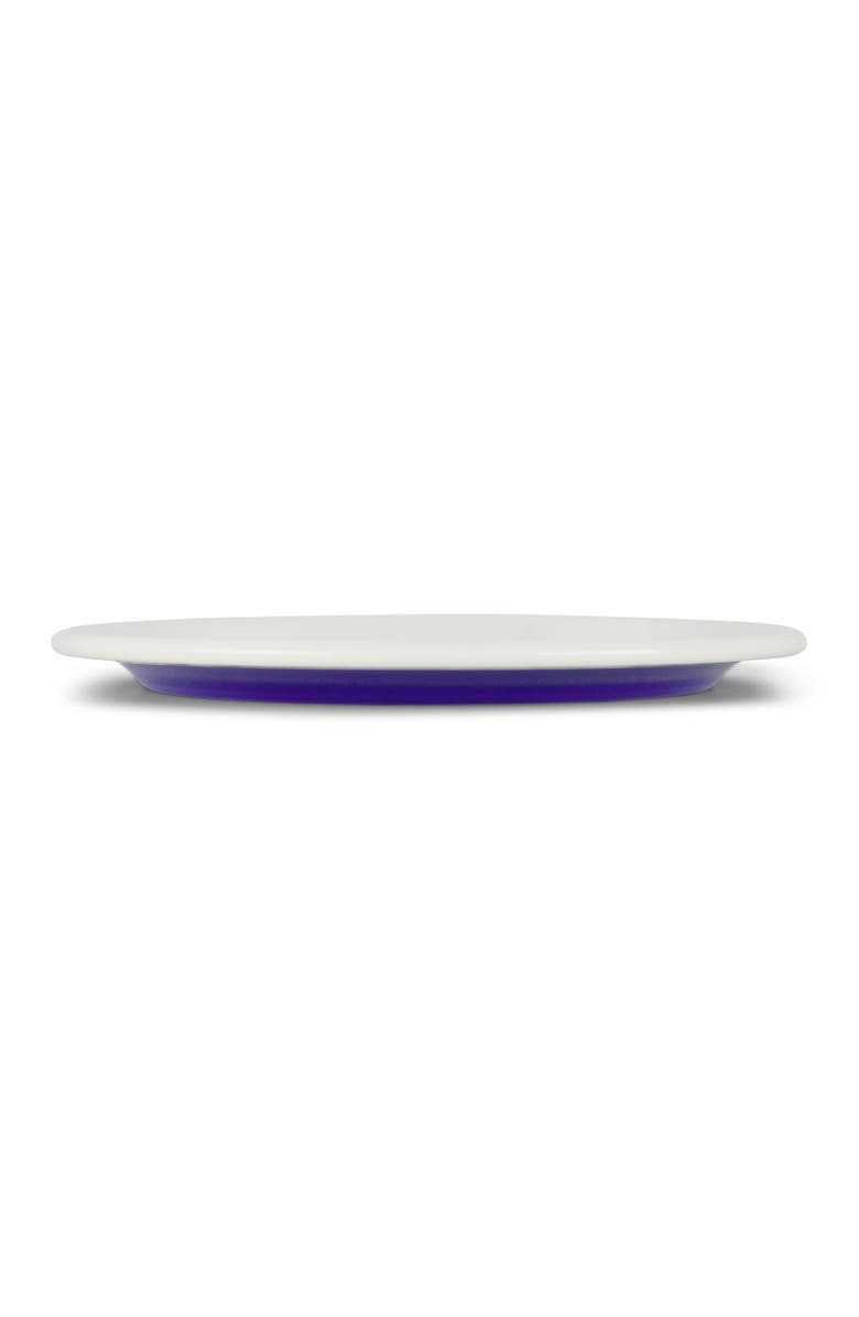 Elifle Two Tone Enamel Dinner Plate - Set of 4, Alternate, color, Royal Blue & Ivory