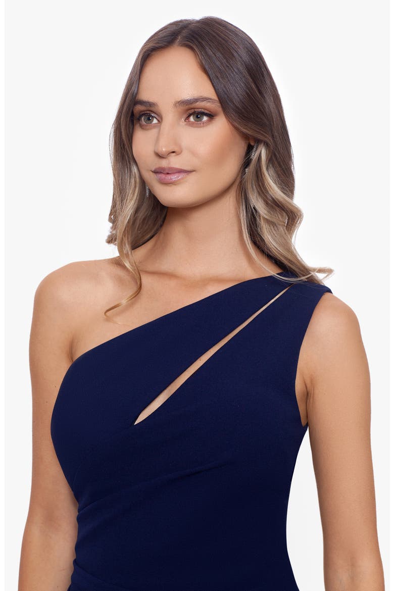 Cutout One-Shoulder Gown, Alternate, color, NIGHT