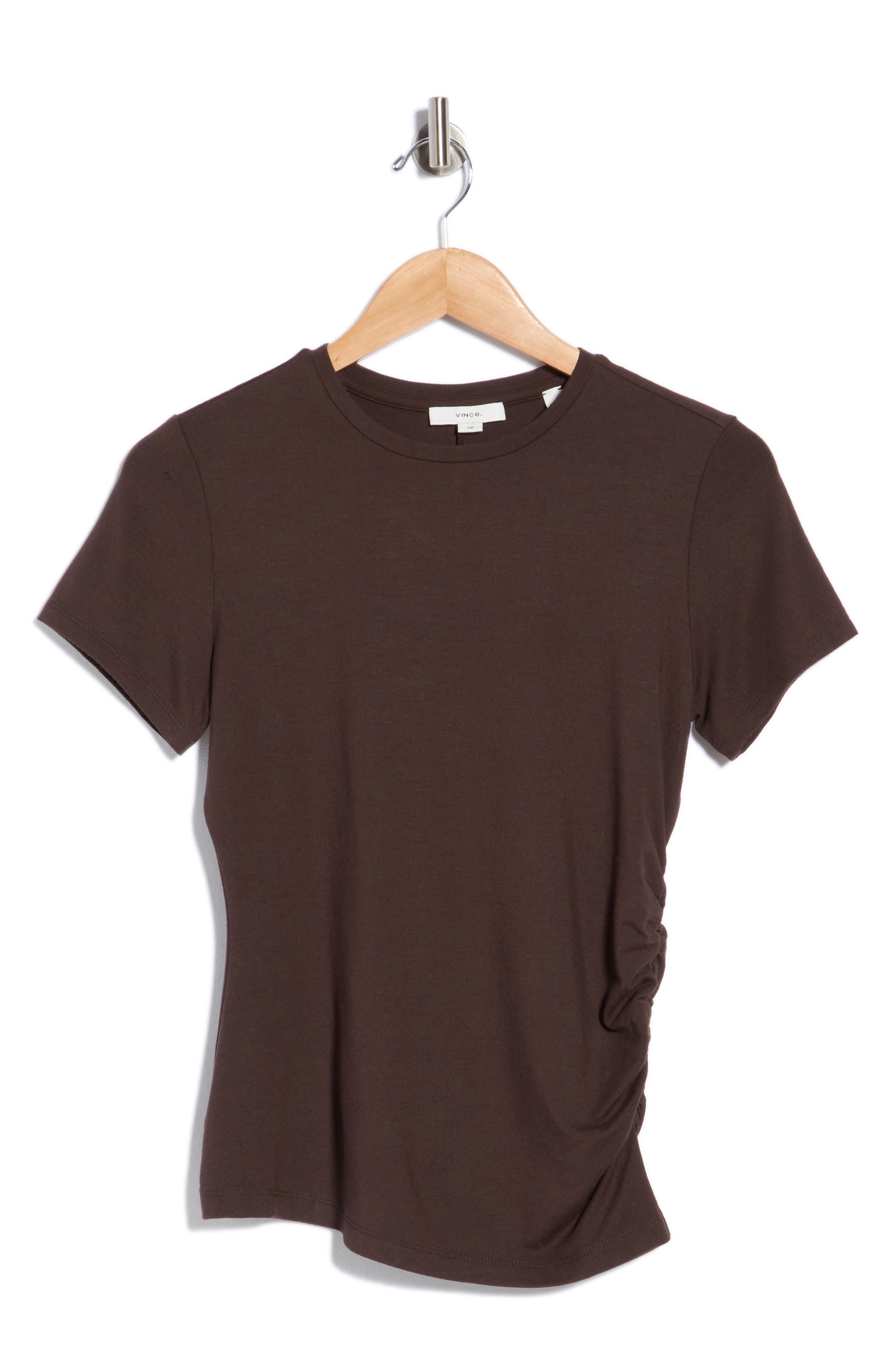 Vince Crewneck Ruched T-Shirt